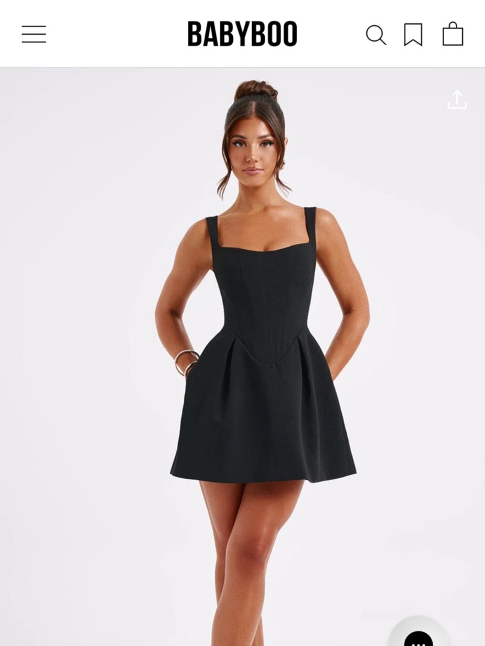 Babyboo Black Square-Neck Mini Dress